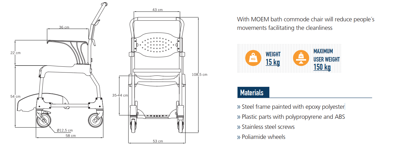 BATH AND COMMODE CHAIR MOEM-11076 - Image 2