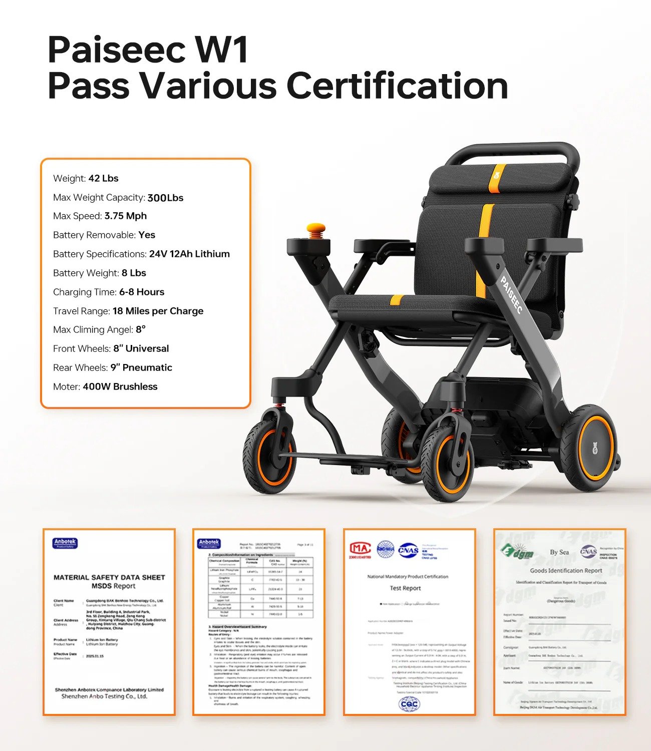Electric Wheelchair W1 5